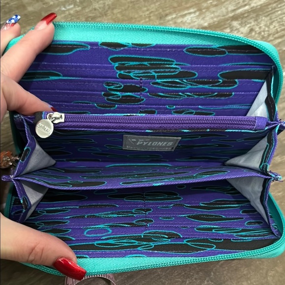 Pylones Purple and Teal Dragonfly Patterned Wallet - Picture 8 of 8